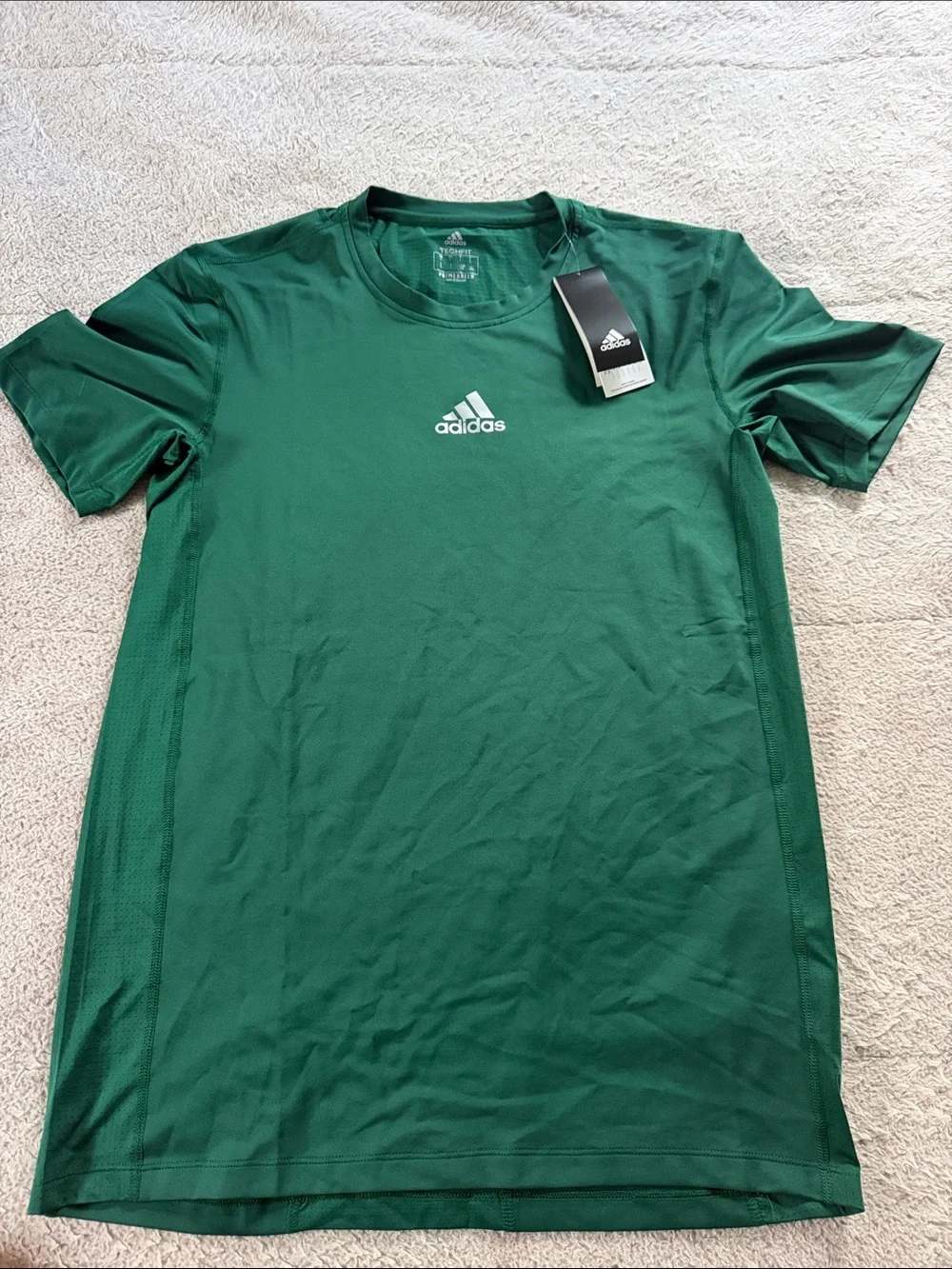 Adidas Men’s Forest Green Tech Fit Athletic Tee